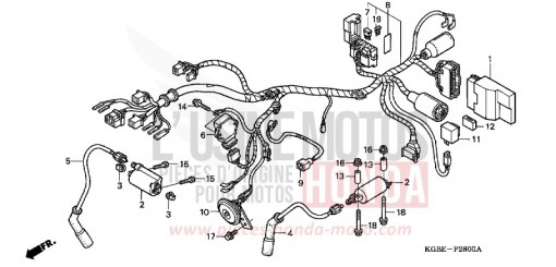 FAISCEAU DES FILS/ BOBINE D'ALLUMAGE VT125C1 de 2001